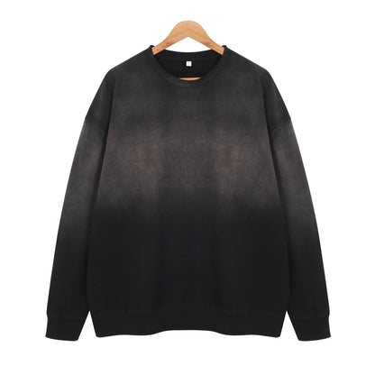 400G Heavyweight Washed Fleece Gradient Crewneck Sweatshirt / Blank Hoodie for printing