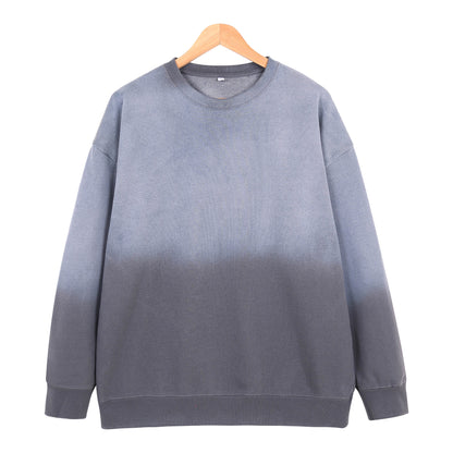 400G Heavyweight Washed Fleece Gradient Crewneck Sweatshirt / Blank Hoodie for printing