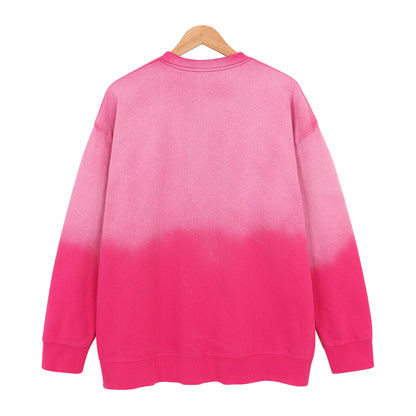 400G Heavyweight Washed Fleece Gradient Crewneck Sweatshirt / Blank Hoodie for printing