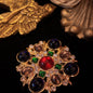 Blue Red Cross Brooch JA011
