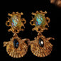 Vintage King Pendant Shell Ear Clip JA019
