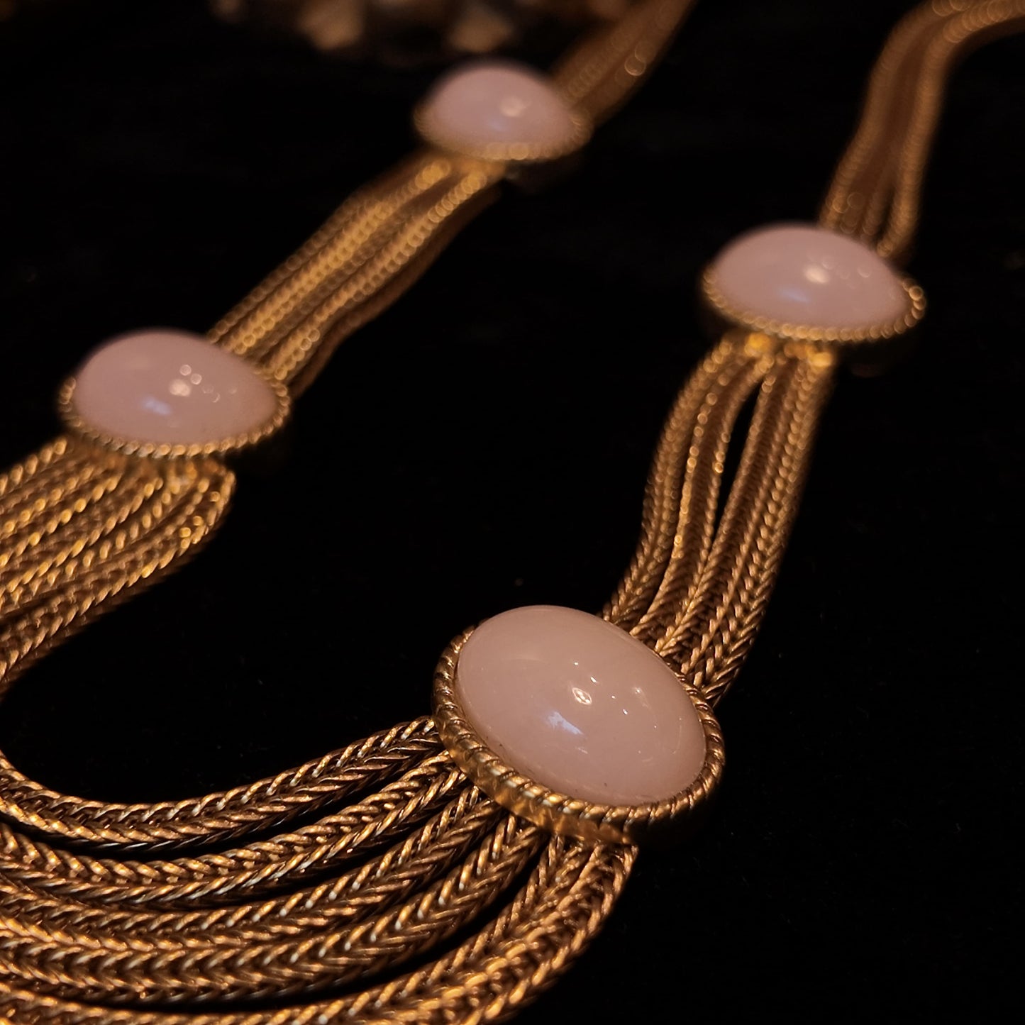 Pink jade necklace JA033