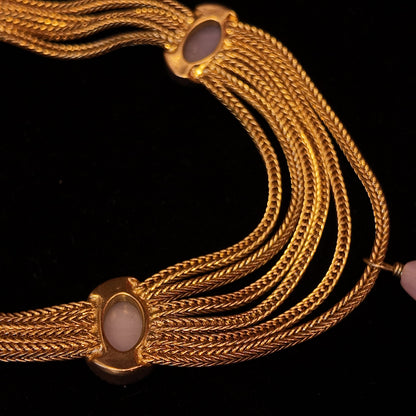 Pink jade necklace JA033