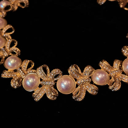 Bow Pearl Necklace JA037