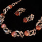 Red melon vine necklace stud earrings suit JA039