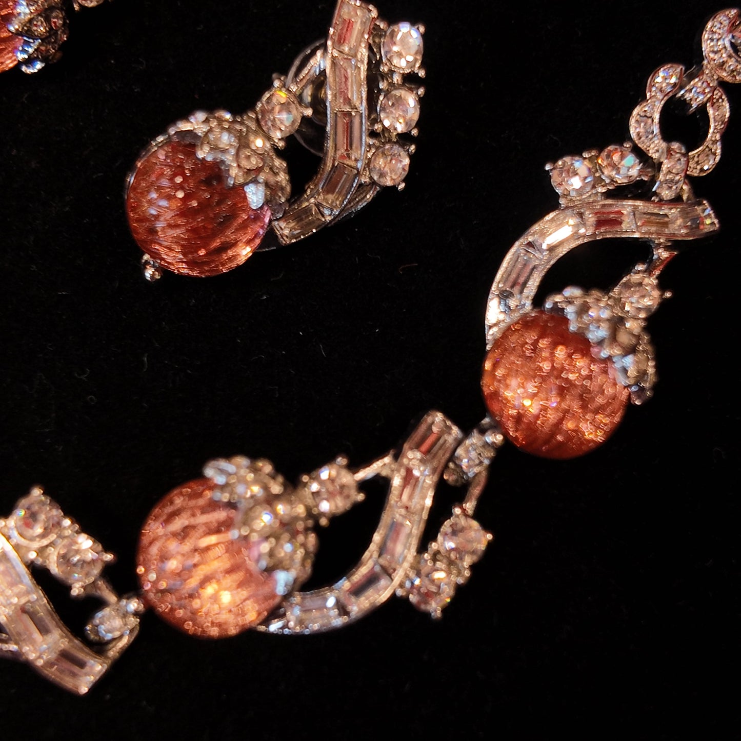 Red melon vine necklace stud earrings suit JA039