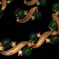 Green Ribbon Necklace Stud Earrings suit JA041