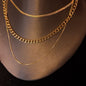Three-layer plain gold necklace JA046