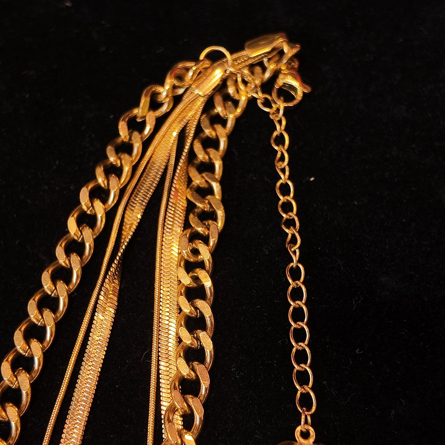 Three-layer plain gold necklace JA046