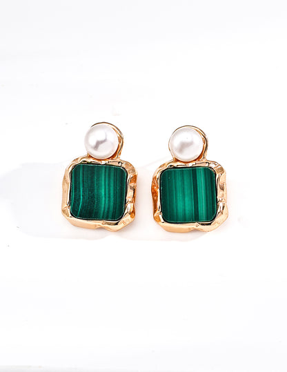 Malachite earrings E01347-2