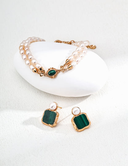 Malachite earrings E01347-2