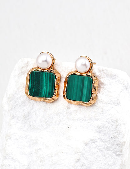 Malachite earrings E01347-2
