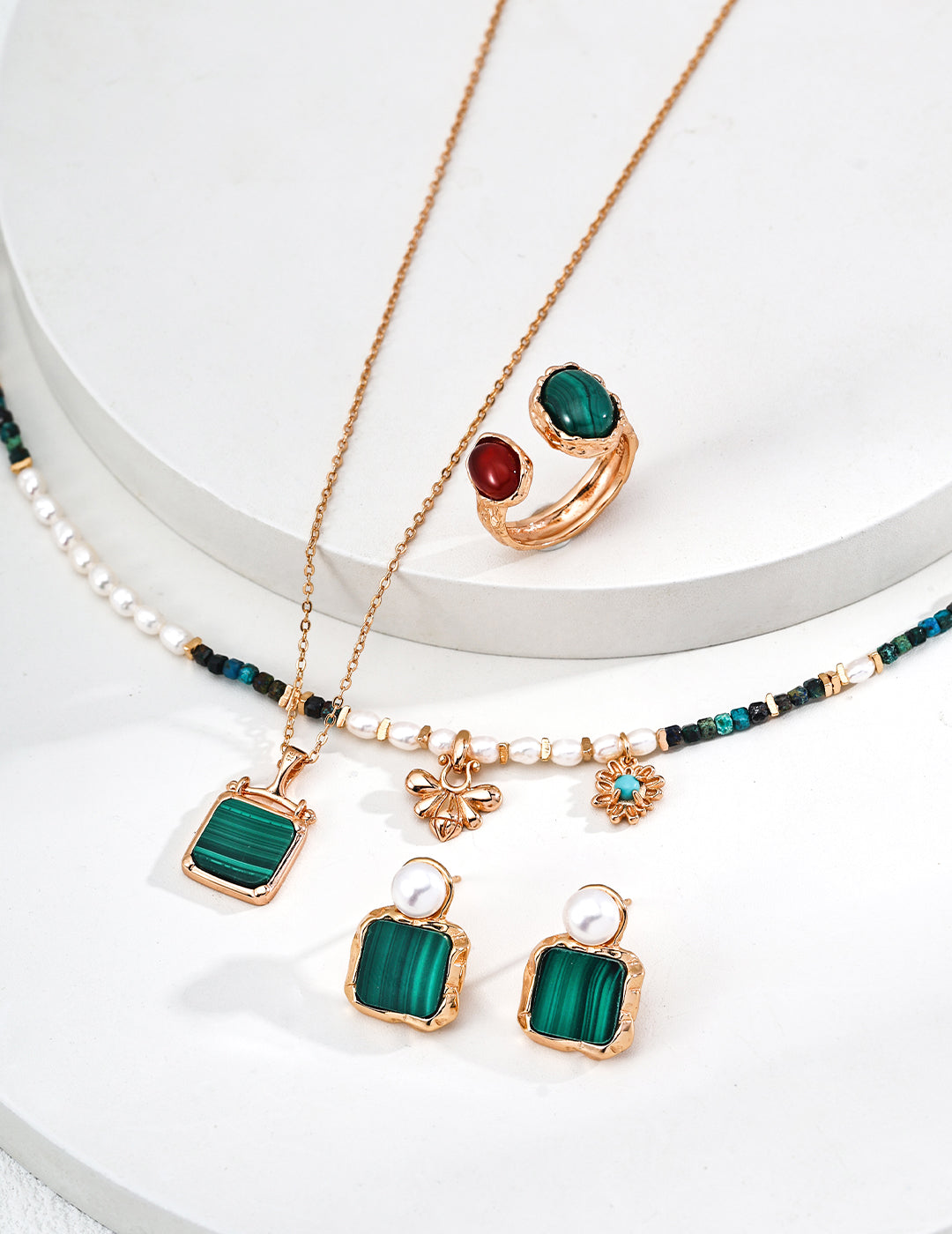 Malachite Pendant Necklace D0646