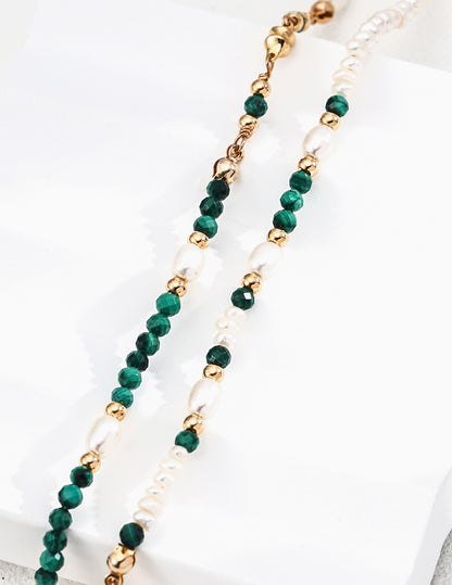 Beaded Malachite Necklace D0648