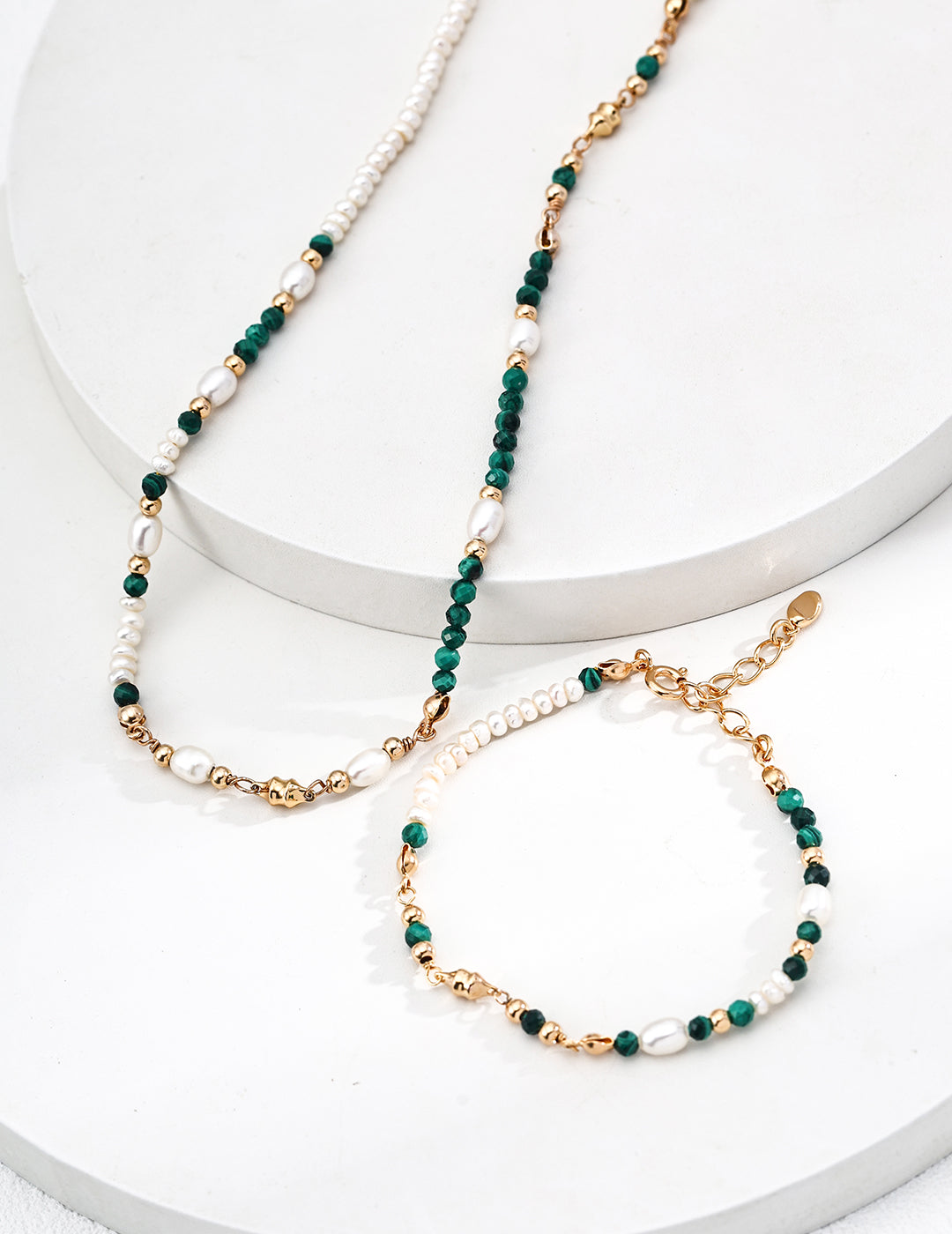 Beaded Malachite Necklace D0648
