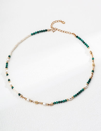 Beaded Malachite Necklace D0648
