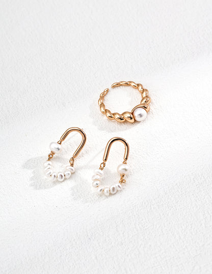 Natural Pearl Earrings E01154-2