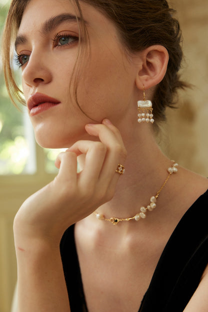 Mother shell earrings E01246-2
