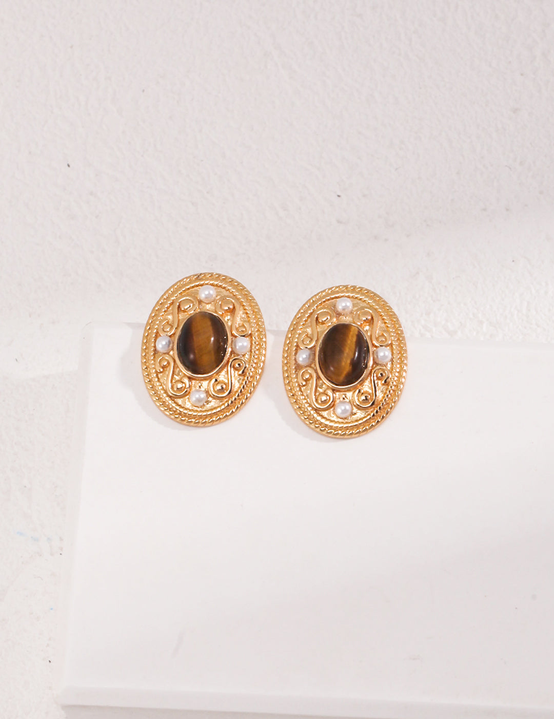 Tiger eye stone earrings E01096