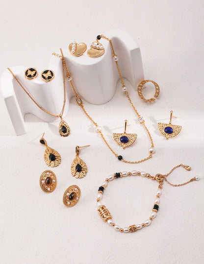 Tiger eye stone earrings E01096