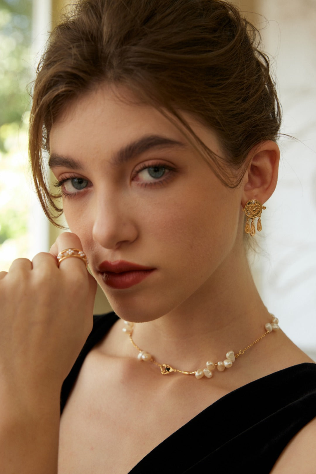 Zircon earrings E01221-2