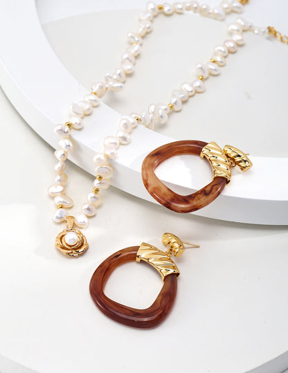 Resin Stud Earrings E01149-2