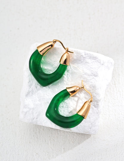 Streamline imitation amber earrings E01238-2