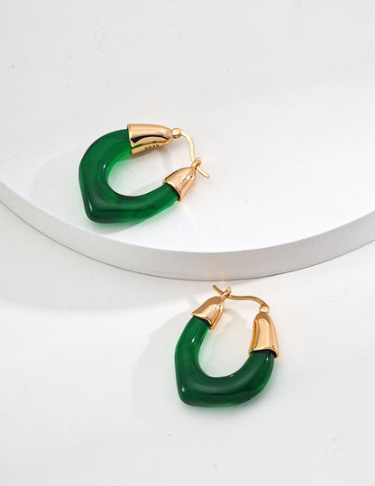 Streamline imitation amber earrings E01238-2