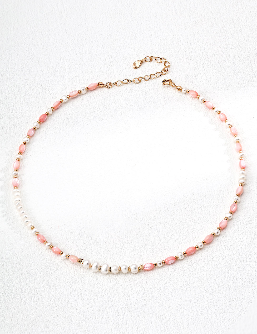 Pink shell necklace D0636-2