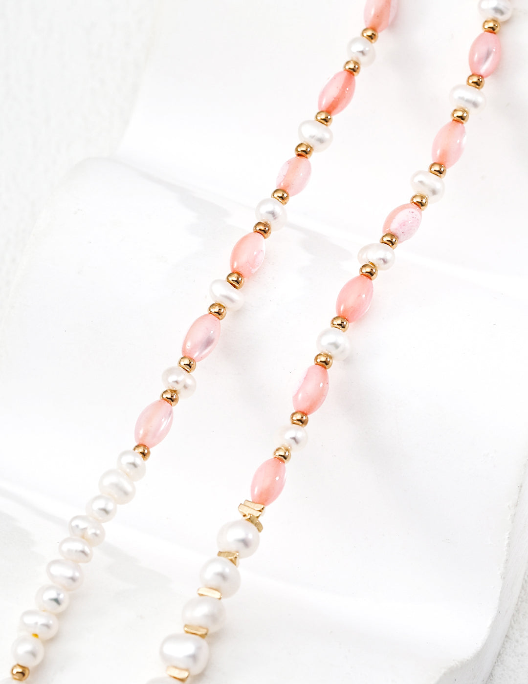 Pink shell necklace D0636-2