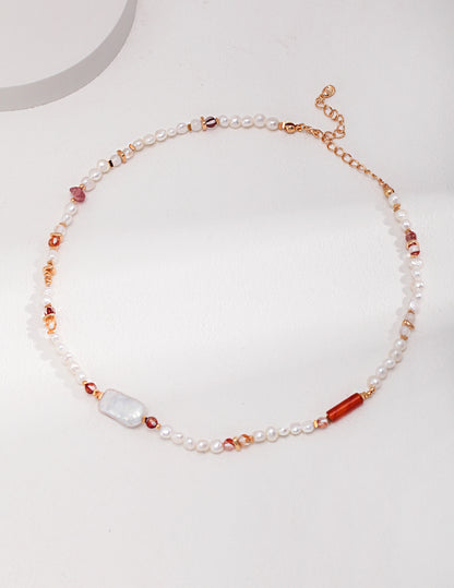 Strawberry Crystal Necklace D0440
