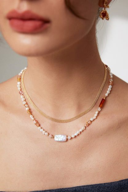 Strawberry Crystal Necklace D0440