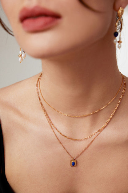 Lapis Lapis Lapis Necklace D0460-2