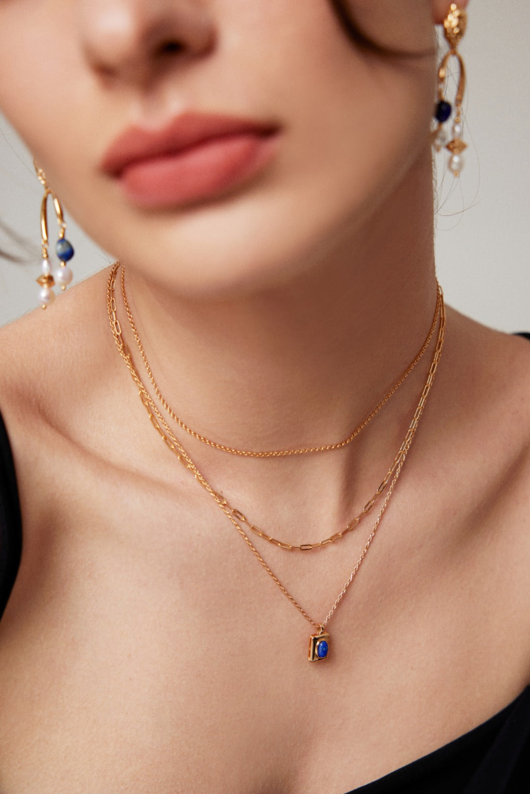 Lapis Lapis Lapis Necklace D0460-2