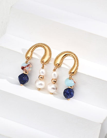 Lapis lazulio earrings E01251-2