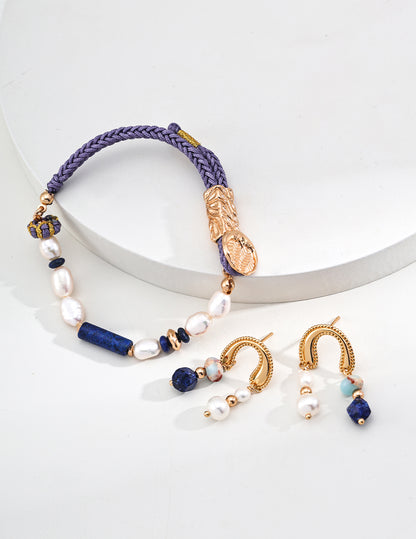 Lapis lazulio earrings E01251-2
