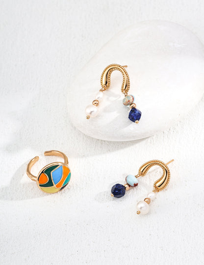 Lapis lazulio earrings E01251-2
