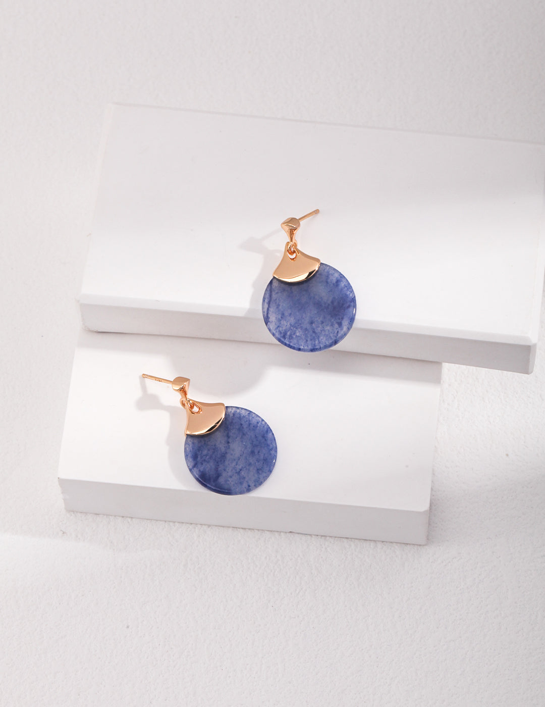 Blue Dongling jade earrings E0958