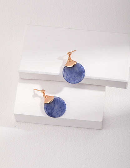Blue Dongling jade earrings E0958