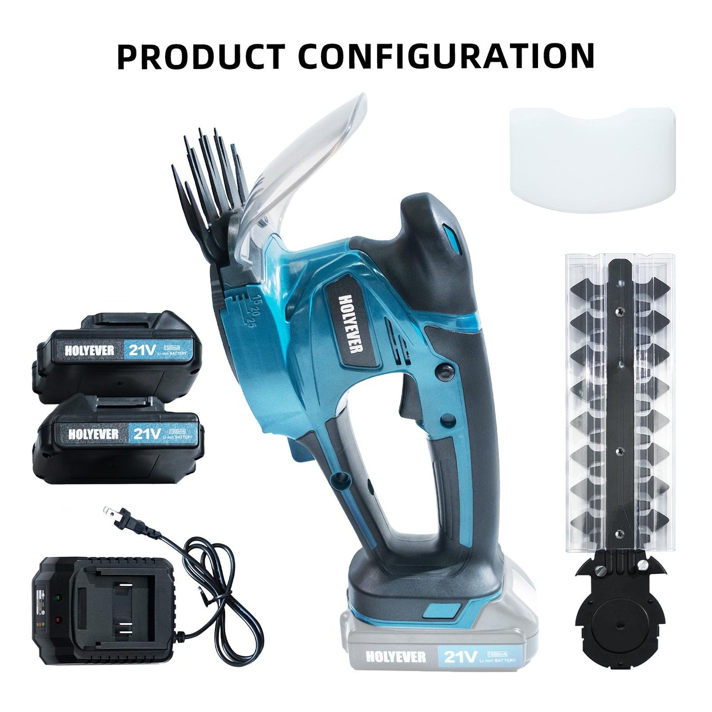 Holyever Dual Purpose Cordless Hedge Trimmer with Two Batteries for Home and Garden Trimming Plants, Saplings, Flowers, grass shear gift for Father