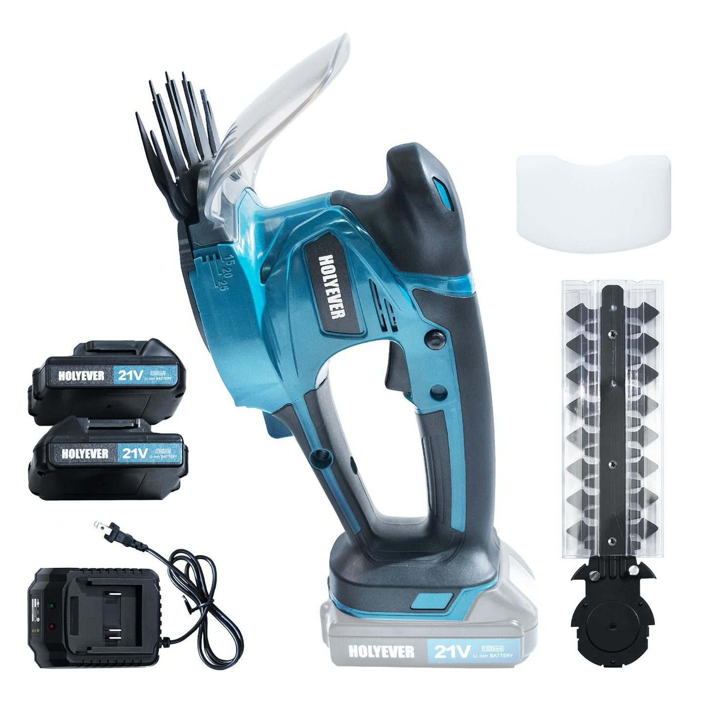 Holyever Dual Purpose Cordless Hedge Trimmer with Two Batteries for Home and Garden Trimming Plants, Saplings, Flowers, grass shear gift for Father