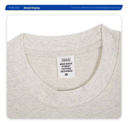 RFSD Men's 2025 Spring and Summer 305G Heavy T-shirt Men's American Pure Cotton Tide Brand Solid Color Short Sleeve Teenager T-shirt SH-682
