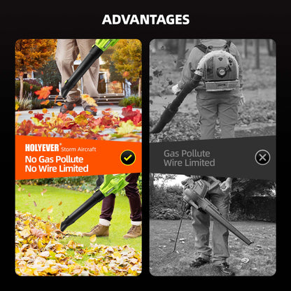 Holyever Cordless Turbo Blower for home, yard, clearing leaves, snow.