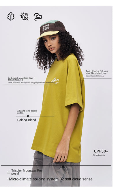 Spring and summer 2025 new American letter logo stitching contrast color design short sleeve T-shirt men loose SH-691
