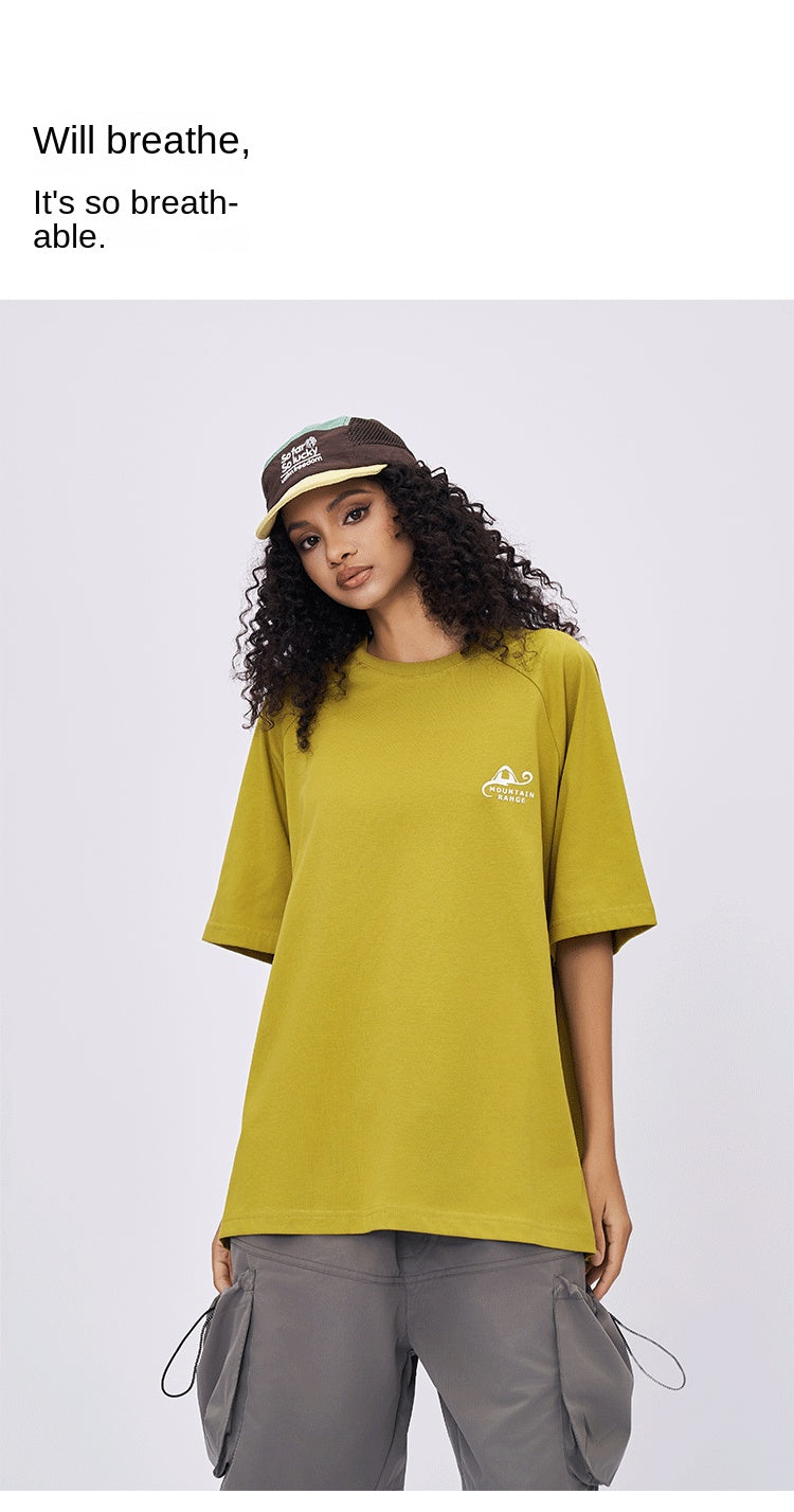 Spring and summer 2025 new American letter logo stitching contrast color design short sleeve T-shirt men loose SH-691